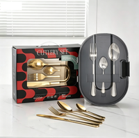 Ensemble de couverts en acier inoxydable poli miroir durable Dingyong OEM/ODM, 24/36 pièces, couteau, fourchette, cuillère, boîte cadeau, usage domestique, choix de cadeau