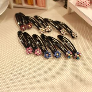 Rhinestone Black Hair <b>Clip</b> Side <b>Clip</b> With Crystal Flower Design Daily Wear Metal Headdress Accessory - Product Image 3