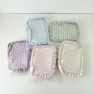 Pochette à maquillage à carreaux tendance, petite trousse de toilette à carreaux, joli cadeau pour femmes - Product Image 4