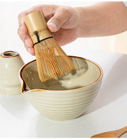 Ensemble de fouet à thé en céramique personnalisé en bambou unique, accessoires de matcha, cadeau, kit personnalisé avec bol à matcha