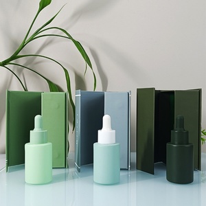 Flacon compte-gouttes en verre pour huiles essentielles, bleu mat 30 ml, vert mat, sérigraphie cosmétique 30 ml - Product Image 5