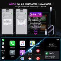 Dongle adaptador Carplay inalámbrico OEM ODM 2 en 1 con control de voz y mapas en línea sin latencia para iPhones y Android Auto en automóviles