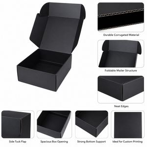 Boîte en carton ondulé noir avec impression de logo personnalisée FX, recyclable, résistante à l'eau, scellée de manière sécurisée, enduite de protection UV, pour kit de parfum et vêtements - Product Image 2