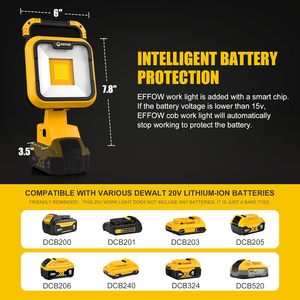 Rechargeable Flip <b>LED</b> Work <b>Light</b> COB Flashlight 360. Rotation 5 Modes Magnetic Base 3000mAh Battery for WADE-JS082 ABS Lamp Body - Product Image 5