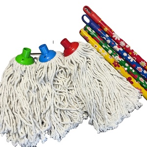 Mopa Plana de Microfibra de Fábrica China con Cubo de Madera Ecológico, Palo de Acero Resistente y Cabezal de Mopa de Algodón - Product Image 1