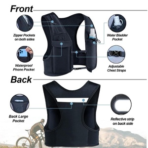 Lightweight Breathable 500ml Soft Bottle Casual Backpack Reflective Neoprene for <strong>Men</strong> Women Trail Hiking Hydration <strong>Vest</strong> Polyester - Product Image 5