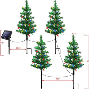 LED Christmas <b>Tree</b> Solar <b>Lights</b> with Bow Garden Courtyard Pathway Lawn Lamp for Christmas Holiday New Years Party Decor <b>Lights</b> - Product Image 4