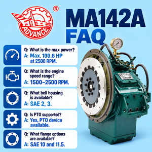 Cambio Marino Advance MA142A 100.6HP 2500RPM con Riduzione, Trasmissione a Rapporti Multipli e Controllo Remoto Meccanico <span class=keywords><strong>per</strong></span> <span class=keywords><strong>Barche</strong></span> da Pesca - Product Image 6
