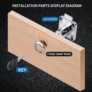 ארון סגסוגת אבץ מצופה ניקל ברזל מפתחות פלסטיק מנעול רהיטים מודרני עבור מגירות חדר שינה לשימוש עבור דלת שולחן עבודה - Product Image 4