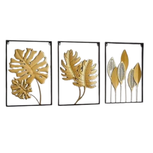 Ensemble de trois art suspendus décoration murale en métal pour la maison décoration murale moderne affichage de décoration murale cadre de chambre et de salon - Product Image 3