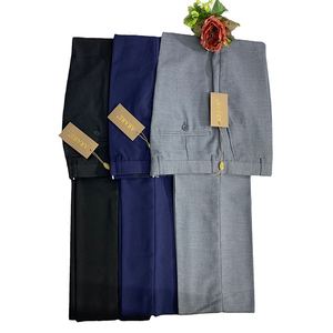 <span class=keywords><strong>Pantalon</strong></span> de Costume Homme Slim Fit en Laine Coupe Droite Couleur Unie pour Bureau, Mariage, Quotidien, Anti-Plis, Nouvelle Collection 2025 - Product Image 1