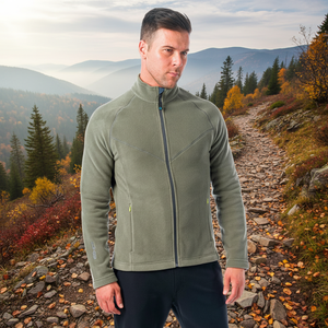 TIVO Polartec polar hombre ligero a prueba de viento impermeable al aire libre ropa informal capucha cuello alto cierre de cremallera temporada de otoño - Product Image 3