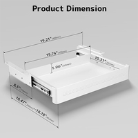 Tiroir coulissant sous table JH-Mech, capacité maximale 17,6 lb, glissement silencieux, acier blanc, tiroir caché sous le bureau