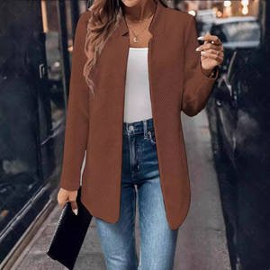 <span class=keywords><strong>Blazer</strong></span> en tweed pour femme TP20, veste à col cranté, cardigan entièrement doublé, décontracté, tendance, élégant, pour le travail et le bureau - Product Image 5