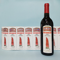 Etiquetas Adhesivas de Vinilo con Código de Barras Impresas con Logotipo Personalizado de Alta Calidad para Botellas de Vodka y Whisky en Empaques de Vino