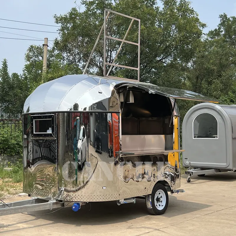 Cozinha Móvel BBQ Food Trailers Totalmente Equipado Mobile Airstream Pizza Forno Caminhão De Fast Food Com Cozinha Completa Para Venda