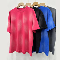 T-shirt Homme Américain Tendance à Manches Courtes Motif Cheval Pulvérisé Style Américain Rétro Polyvalent pour Couple