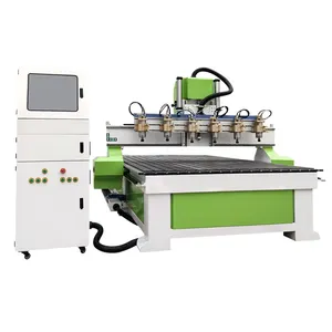 Fast delivery 1325 Pneumatic Auto shifting 3 heads wood plate furniture cnc router