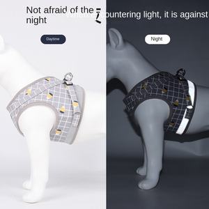 Rompi Anjing Model Tali Dada Bergaya Kotak-kotak dengan Bahan Polyester yang Dapat Diperluas dan Reflektif untuk Jalan-jalan dengan Anjing - Product Image 4