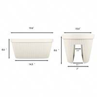 Pot Bunga Pagar Balkon 49.7x38.3x21.7cm Plastik PP dengan Dua Lubang Drainase untuk Rumah