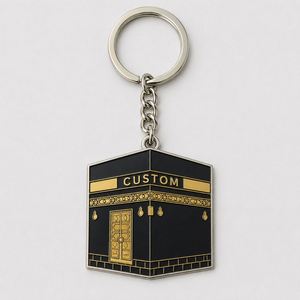 Llavero de Aleación de Zinc de Alta Calidad con Diseño de la Kaaba, Recuerdo Religioso Islámico de la Meca, Impresión UV, Forma Personalizada, Venta al Por Mayor - Product Image 2