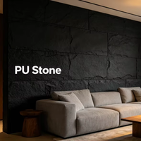 Panneaux muraux en PU imitation pierre, design tendance, pour salle à manger et chambre à coucher