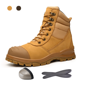 Bottes de Sécurité Haut de Gamme pour Hommes en Cuir Véritable (Vachette et Cheval), Livraison <span class=keywords><strong>Rapide</strong></span> - Product Image 1