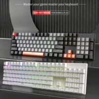 Clavier mécanique filaire OEM ODM 104 touches 1,5 m avec rétroéclairage LED pour bureau et jeux, prend en charge les langues personnalisées
