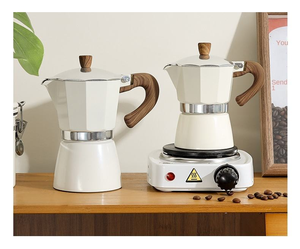 <span class=keywords><strong>Cafetière</strong></span> Moka artisanale de style italien classique, <span class=keywords><strong>petite</strong></span>, en métal, à valve unique, avec kit de préparation manuelle - Product Image 1