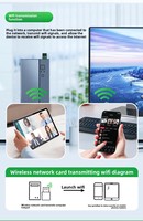 Tarjeta de Red Inalámbrica USB WiFi6 2 en 1 de Doble Banda AX900, Receptor WiFi USB Bluetooth 5.4 sin Controladores para Computadora Portátil