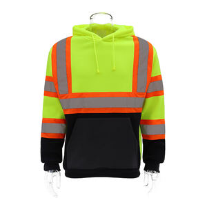JESSUBOND haute visibilité ANSI réfléchissant sécurité au travail à manches longues à capuche couleur bloquée <span class=keywords><strong>veste</strong></span> vêtements de sécurité réfléchissants - Product Image 6