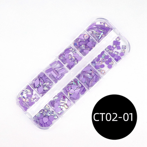 เล็บ Ab แบนรูปเพชรแก้วหินที่มีสีสันรุ้ง3D เพื่อความงาม - Product Image 5