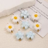 Colgantes de Cerámica DIY con Forma de Flor Margarita, Mini Abalorios de Flores Coloridas DIY, Accesorios para Colgantes y Adornos