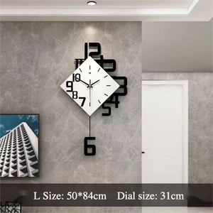 Horloge murale en bois carrée de grande taille avec <span class=keywords><strong>pendule</strong></span>, décoration murale pour chambre à coucher, salon, <span class=keywords><strong>cuisine</strong></span>, maison - Product Image 6