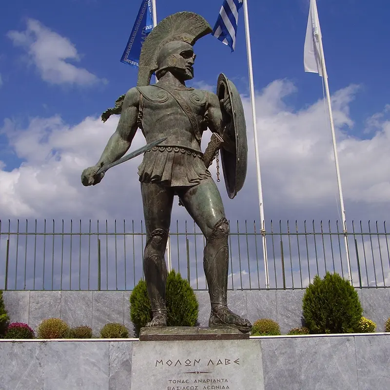 Escultura artística de metal de tamaño real, estatua de bronce de pie, soldado romano, Guerrero con arma, lanza y escudo