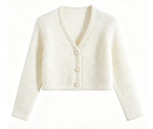 <span class=keywords><strong>Cardigan</strong></span> corto da donna in maglia tinta unita a maniche lunghe - Product Image 1
