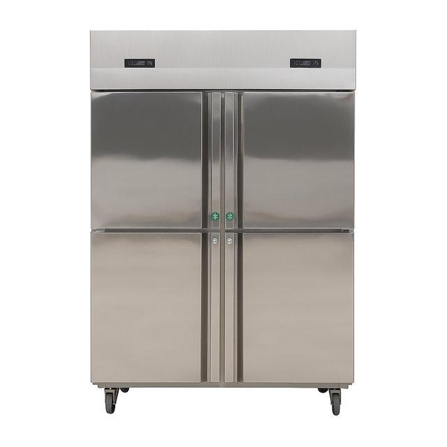 Stainless Steel Four Door Commercial Upright Refrigerator Freezer for Restaurant Kitchen - Yipomson Custom Factory Supply