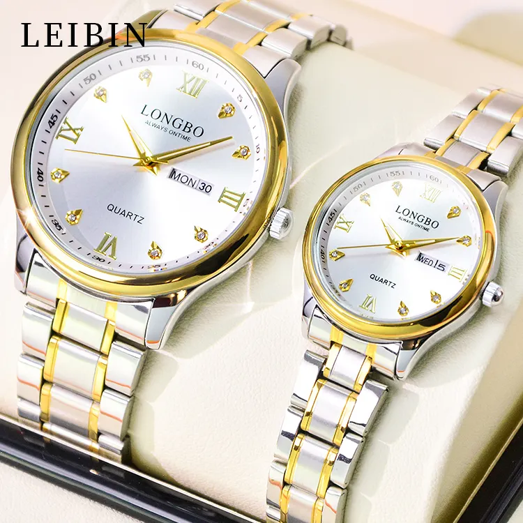 LONGBO Fashion wrist quartz Watch For Men  Waterproof Gold wrist luxury Men's Watches  Classic Stainless Steel Band Wristwatch