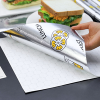 Papier d'emballage alimentaire en aluminium anti-graisse personnalisé, papier sulfurisé nid d'abeille, papier kraft, papier alimentaire de qualité alimentaire, papier pour sandwich, papier pour hamburger