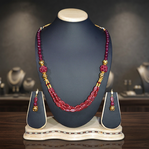 Parure de bijoux en alliage pour femme, style antique, vente en gros - A2952 Rubis pour mariage et anniversaire - Product Image 3