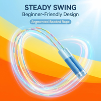 Corde à sauter personnalisée en gros pour enfants, corde à sauter à longues poignées, corde à sauter à billes segmentées en plastique