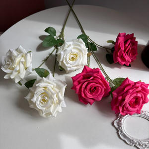 Usine Vente Directe <span class=keywords><strong>Ivoire</strong></span> Roses Soie Blanc Rose Longue Tige Décoratif Artificielle Rose Fleur Pour Le Mariage - Product Image 6