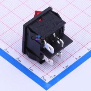 MR4-210-C5L-BR Rocker Switch Through hole Component (THT) Switch Concave Bend Solder Tab Red 6A - Product Image 2
