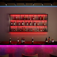 Meuble mural en fer pour bar, design panneau, présentoir à vin, vitrine d'art moderne, mobilier de maison réglable, pour restaurant et billard