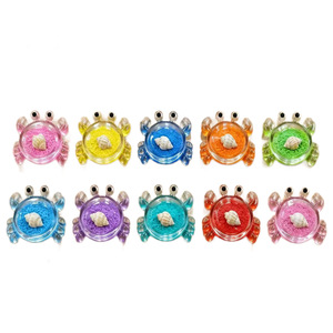 จี้ปูอะคริลิค ลานตง ขนาด 4.5 ซม. คละสี 10 สี สำหรับงาน DIY เครื่องประดับตกแต่ง ซีรีส์มหาสมุทร - Product Image 1
