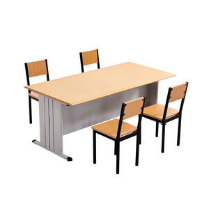 Table et chaises de lecture pour bibliothèque scolaire, 4 à 6 personnes, structure en acier, forme en L, combinaison libre pour salle d'étude - Product Image 5
