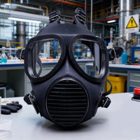 Masque de protection agricole réutilisable et lavable Bofeite avec filtre à gaz acide en caoutchouc, cartouche filtrante remplaçable, sangles de tête tactiques