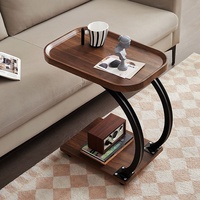 Table basse convertible et mobile BURAN BR-0805 en bois, style moderne et minimaliste, avec espace de rangement, sans assemblage, pour salon, chevet ou coin.