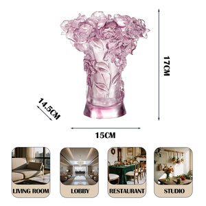 शुद्ध क्रिस्टल ग्लास <span class=keywords><strong>vase</strong></span> लक्जरी सुरुचिपूर्ण खो मोम हस्तनिर्मित घर सजावट - Product Image 3