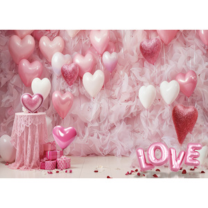 Fundo Fotográfico Personalizável com Balões de Amor e Rosas para o Dia dos Namorados, Casamento, Noivado, Chá de Panela e Festas - Product Image 6